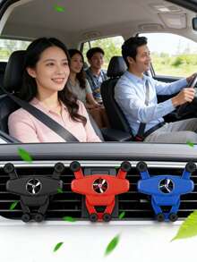 Universal 360 Rotatable Silicone Car Phone Holder - Non-Slip Adjustable Air Vent Mount | Compatible With IPhone & All Smartphones | Car AC Outlet Navigation Bracket Easy Installation - Car Air Freshener Phone Holder - View 1