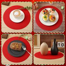 12/24/36 Blatt Pack Rote Runde Leinen Tischsets, 33 cm Durchmesser, Frühling/Sommer Jutetischsets, wiederverwendbar, Landhausstil Runde Tisch Mittelstücke, geeignet für Valentinstag, Hochzeiten, Geburtstagsfeiern, Babypartys, Einweihungsfeiern, Feiertage, Restaurant und Café Dekorationen. - Verschiedenfarbig - Übersicht 2