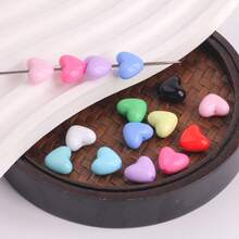 100 peças/3D Contas de Coração Acrílicas Vermelhas - Disponíveis em Vermelho, Rosa e Outras Cores. Tamanho Aprox. 8,8*10,3*5,9MM/Diâmetro do Furo Aprox. 1,3MM. Essas Contas Brilhantes em Forma de Coração Feitas à Mão são Adequadas para Fazer Joias DIY, Como Colares, Brincos, Pingentes, Encantos de Telefone, Pulseiras, Chaveiros, Etc. - Multicolorido - Visão 5