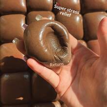 1pc Super Soft Butter Toast Squishy Stress Relief Squeeze Toy - Perfect Gift For Birthday, Holiday, Christmas, Halloween - Multicolor - View 10