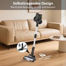 Vandise 3-In-1 Cordless Vacuum Cleaner (Handheld/Stick/Car Use) With 130,000 RPM Powerful Motor | Extra-Long 60-Min Runtime | Specialized For Pet Hair, Deep Carpet & Hardwood Floor Cleaning | Includes Rechargeable Battery & Multiple Attachments - 深灰色 - 查看 4