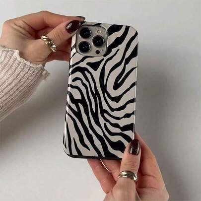 GIIPPA Black White Zebra Striped Fashion Phone Case Zebra Striped Phone Case Striking Black And White Stripes Birthday Gift
