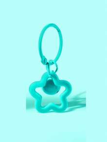 1pc Fashionable Cute Blue Star Keychain Bluetooth Earphone Case, Compatible With AirPods 1/2/3/4/Pro 2/3, Ramadan/Valentine's Day Gift