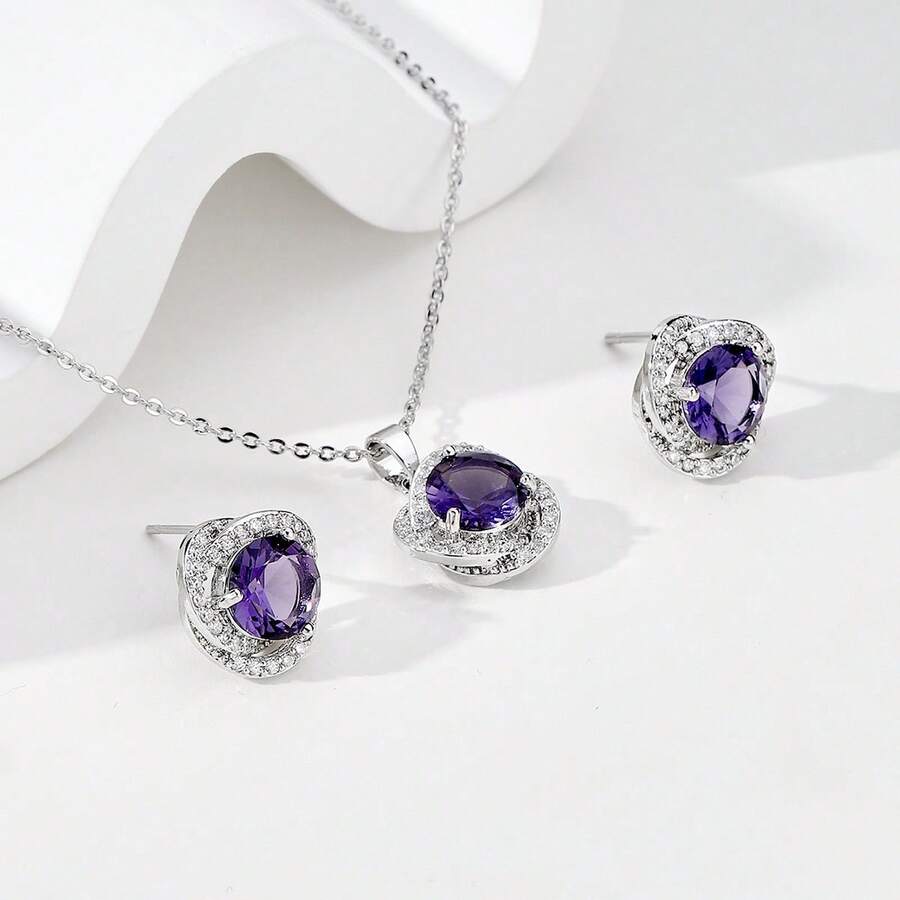 Women Jewelry Sets - Purple - View 1