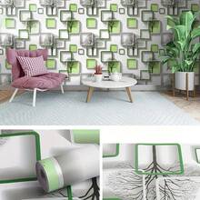 1 Roll Square Tree Self-Adhesive Wallpaper, Purple, Blue Modern 3D Wallpaper, I.E. Peel And Stick Wallpaper, Suitable For Living Room Bedroom TV Background Home Decoration Square Pattern Wallpaper Roll - Multicolor - View 21