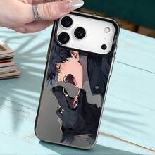 Precio al por mayor de entrega local de la fábrica de origen para la funda de teléfono de TPU negra transparente y colorida con diseño de anime de niño y perro negro, estilo INS, agarre cómodo para iPhone 17/17Air/17Pro/16/16E/16Pro/16Plus/16Pm/15/Plus/Pro/Prom - Plateado - Ver 6