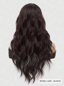 XOUJE Tóc giả dài 26 inch màu nâu sẫm bóng mượt pha xanh lá cây, kiểu gợn sóng, rẽ ngôi giữa, phù hợp cho nữ. Mềm mại, bồng bềnh, nhẹ, thoáng khí. Thời trang cho các lễ hội, hẹn hò, kỳ nghỉ, chụp ảnh, cosplay, tiệc tùng sang trọng, lễ hội âm nhạc, tụ họp thường ngày, phong cách Lolita. - Điểm nhấn màu xanh lá cây - Xem 4