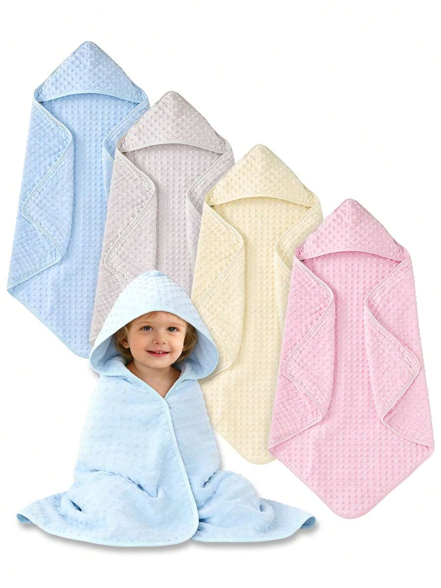 1pc Ultra Soft Skin-Friendly Warm Hooded Baby Bath Towel Swaddle - Newborn To Toddler Receiving Blanket, Infant Wrapping Blanket & Multi-Use Cover, Reusable Machine Washable