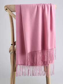 Double-Sided Solid Color Faux Cashmere Casual Polyester Scarf, Solid Color Muslim Hijab Scarf Suitable For Daily Outings, Dining, Dates, Autumn/Winter - Multicolor - View 18