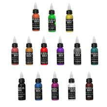 Gold Plume 30ml 7/14 Tinta para tatuajes de colores, pigmento de tatuaje profesional, set de tinta para tatuajes: 30ml (1.01 Oz)/Botella, inodoro, de larga duración, tinta para tatuajes de Halloween, suministros de arte de tatuaje para regalo de Navidad, suministros de arte corporal profesional, accesorios de tatuaje, adecuado para estudios de tatuajes, tinta para tatuajes ABS, suministros para artistas de tatuajes | Set de tinta multiusos | Tinta para tatuajes, regalo del Día de San Valentín - Multicolor - Ver 12