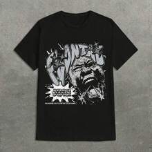 Monochrome Clothing Graphic T-ShirtComfortable And Casual Printed Pattern T-Shirt Made Of 100 Pure Cotton - màu đen - Xem 1