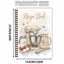 1pc Personalized Recipe Notebook - Handmade Spiral Notebook - Blank Recipe Book, For Organizing Your Home Recipes, Recipe Notebook Where You Can Write Down Your Own Recipes. - Nhiều màu - Xem 5