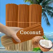 15/75/105/165pcs Bamboo Summer Cooling Series Coconut Scented Incense Sticks, Long-Lasting Natural Coconut & Vanilla Fragrance, Burn Time 30-40 Minutes, Air Purifying, Suitable For Bedroom Use - 22cm Coconut Essential Oil Infused Fragrance - View 4