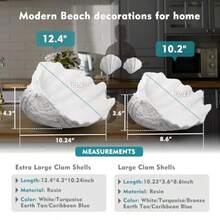 ccAccessoryway - Tazón decorativo grande de conchas de mar blanco de resina concha de almeja decoración de playa para el hogar decoración de playa cuencos de almacenamiento y decoración de fiestann - Blanco - Ver 4