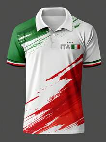 Men's Summer Casual Printed Polo Shirt, Versatile & Fashionable - Multicolor - View 3