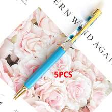 Customized Text Logo Metal Flat Head Oiled Floating Dried Flower Pen, Luxury Fashion Pen, Personalized Inspirational Pen, Back To School Gift, Daily Office & Student Use, Thoughtful Gift For Friends, Teachers, Family - Multicolor - View 11