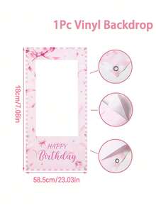 1pc Children's Birthday Party Backdrop, Elegant Decorative Background Cloth For Baby Birthday Theme Party, Infant Birthday Theme Sophisticated Party Decoration, Home Baby Party Backdrop For Photo Shoot