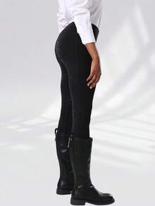 女士高腰紧身显瘦骑马裤，带口袋，紧身瑜伽马术服，高腰提臀修身骑马裤，硅胶防滑骑马裤，全座硅胶防滑速干骑马裤，耐磨，高弹透气，适合骑马、马术运动、户外活动、射箭、专业比赛、运动训练 - 黑色 - 查看 6