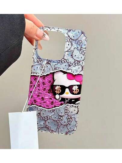  1pc Sanrio Brand Cute Pink Girl Fashion Money Bow Hello Kitty Phone Case, Waterproof Shockproof Material, Compatible With IPhone 17 Series, 11/12/12 Pro, 13/14/15, 13 Pro/14 Pro/15 Pro, 12 Pro Max/13 Pro Max/14 Pro Max/15 Pro Max, 16, 16 Pro, 16 Pro Max, 17, 17 Pro, 17 Pro Max