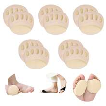 5双装米色前脚掌垫蜂窝面料跖骨垫隐形袜垫男女通用可重复使用前脚掌垫 - 彩色 - 查看 7