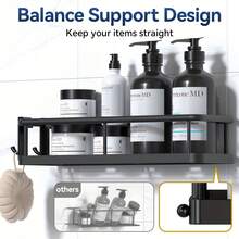 Shower Caddy Adhesive, No Drill Bathroom Shower Organizers, With Removable Hooks, Rust Proof Shower Shelves, Wall-Mounted Shower Holder, Shower Caddies