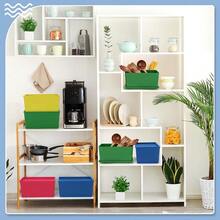 6 Pcs Storage Bins With Lids Small Plastic Storage Containers Stackable Storing Baskets Box Cute Organizer Bins For Organizing Shelves (Colorful) - Colorful - View 4
