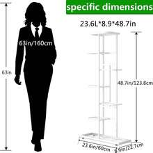SHENGMAO--2/3/4/5/6-7Tier Plant Stand, Iron Flower Stand,Heavy-Duty Metal Frame, Metal Flower Stand, High-Angle Multi-Tier Plant Rack, Indoor/Outdoor Flower Pot Display Stand. Crafted From Iron With A Sleek, Minimalist Design For Easy Disassembly. This Versatile Stand Fits Seamlessly In Living Rooms, Entryways, Offices, Or Outdoor Patios And Gardens. Available In Multiple Colors. - 白色7層 - 查看 7