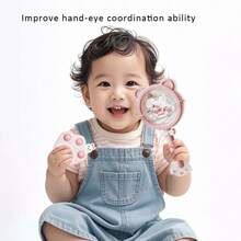 粉色兔子音乐感官套装，粉色兔子摇铃音乐启蒙套装，婴儿安抚玩具，可咀嚼，响亮摇铃，增强宝宝的游戏兴趣 - 10件套 - 查看 8