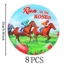 Racing Horse Disposable Tableware Set, 7/9 Inch Party Plates, Disposable Paper Plates And Cups Suitable For Holidays, Weddings, Engagements, Weddings, Birthdays, Parties, Celebration Events - Multicolor - View 10