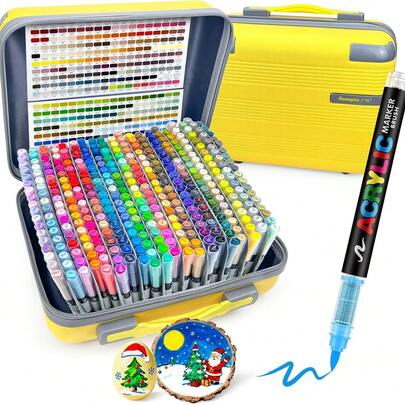 GuangNa 360 Colors Acrylic Soft Tip Markers | Quick-Drying Ink, Vibrant Colors, Suitable For Paper, Ceramic, Canvas And More | Ideal Choice For Professional Artistic Creation