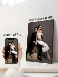 1幅定制帆布墙画,个性化无框海报,温馨室内有框帆布画,适合情人节、结婚纪念日、母亲节、父亲节礼物,个性化纪念礼物,新年装饰,适用于情人节、婚礼、母亲节、父亲节、新年、房间装饰,可定制商品,卧室装饰 - 彩色 - 查看 4