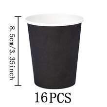 Black Rimmed Disposable Tableware Set, 7/9 Inch Party Plates, Disposable Paper Plates, Cups, Napkins, Suitable For Wedding, Engagement, Birthday, Wedding Party Supplies - Multicolor - View 7