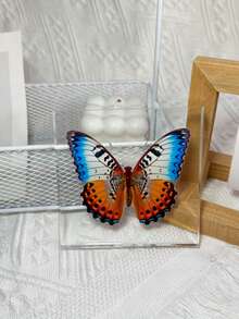 1 Piece Of Oversized (10CM) Transparent Spreading Butterfly Series Model Decoration, With Multiple Varieties Of Butterflies, Permanently Preserved Animal Model Crafts, Printed With The Most Realistic Animal And Insect Butterfly Specimens In Nature, Transparent Animal And Plant Insect Model Square, Decorative Craft Ornament (Acrylic Double-Sided) - Multicolor - View 15