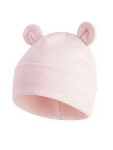 1pc Cute Bear Ear Baby Beanie Hat, Solid Color Double Layer Soft Infant Brimless Cap, Suitable For Spring, Summer, Autumn, 4-15 Months Newborn Baby Boys And Girls Head Protection - Multicolor - View 6