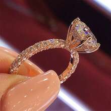 1pc Luxury Cubic Zirconia Fully Paved Engagement Ring, Women's Jewelry Gift