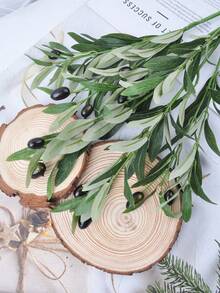 1/2/6pcs 45cm/17.71in Artificial Olive Branches And Greenery, Simulated Olive Leaves, Simulated Silk Plants, Artificial Foliage, Suitable For Wedding Bouquets, Arches, Wreaths, Table Floral Arrangements, Centerpieces, Vase Fillers, Home Party Decorations, Gifts, Green Plant Branches Suitable For Spring And Autumn Flower Arrangements And Handicraft Creations, Bathroom, Bedroom - Olive Branch - View 6