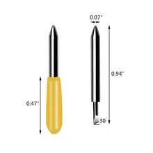 7片/30片装替换刀片，兼容Explore Air 2刻字机刀片，30度切割刀片，适用于刻字机、绘图仪、Maker Expression刻字机（黄色）