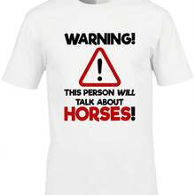 Horses Mens T-Shirt Funny Animals Horse Racing Stables Rider Gamble Gift Idea - Style 8 - View 1