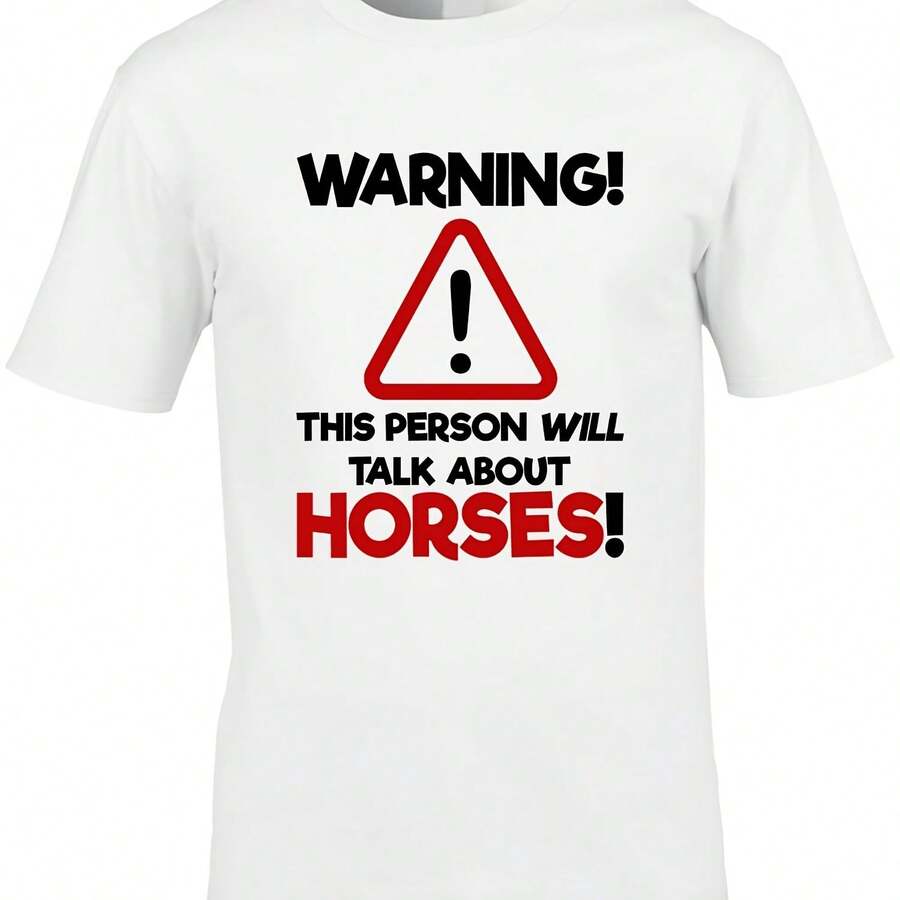 Horses Mens T-Shirt Funny Animals Horse Racing Stables Rider Gamble Gift Idea - Style 8 - View 1