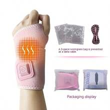 Electric Hand Warmer Wrist Massager, USB-Powered Heating Pad With Adjustable Heating Modes, Wrist Support & Detachable Strap, Portable Warmth For Winter Home Office Outdoor Activities - Pink - View 6