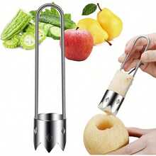 1pc/2pcs/3pcs Red Bell Pepper Seed Corer, Stainless Steel Fruit Core Remover Apple Core Seed Remover Vegetable Corer Tool For Vegetables Fruit Kitchen Utensils (Sliver), Pepper Seed Removal, Fruit Core Taking Out, Produce De-Seeder, Stainless Steel - 1 cái - Xem 2