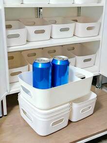 5/10pcs Small Plastic Storage Boxes With Handles, Convenient Storage, Stackable, Suitable For Clothes, Desktop, Cosmetics - Multicolor - View 8