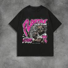 Street Style Clothing Graphic T-ShirtComfortable And Casual Printed Pattern T-Shirt Made Of 100 Pure Cotton - Black - View 1