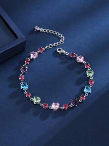 1 Peça Pulseira de Corrente Feminina Versátil de Luxo Elegante e Delicada em Dourado e Prata - F51761 - Visão 2