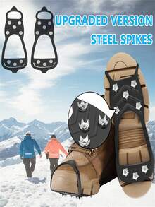 Universal 8-Peg/5-Peg Snow And Ice Climbing Traction Shoes With Anti-Slip Features, Suitable For Both Women And Men. Comfortable, These Shoes Are Perfect For Hiking, Skiing, Snowboarding, Snow Sports Equipment, Hiking Accessories. The Stable And Snug Design, High-Quality Construction, Include Shoe Ice Claws, Shoe Traction Nails, Hiking Accessories, Climbing Equipment, And Survival Supplies. - Multicolor - View 4