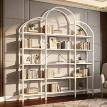 Estantes de livros - Branco + MDF + Metal + Moderno - Ver 1