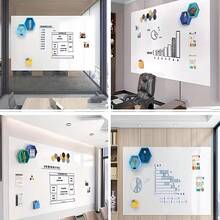 Papel pintado de pizarra blanca de borrado en seco, para listas de verificación, listas de planificación, garabatos en el hogar, hoja magnética de pizarra blanca con respaldo adhesivo, se adhiere a la pared para oficina, hogar, incluye 1 borrador de pizarra, 4 chinchetas magnéticas, 1 marcador, Pizarra blanca - Multicolor - Ver 4