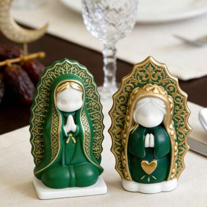 1 pieza Molde de silicona de una niña en posición de oración - Figura 3D de rodillas con rosario para regalos religiosos, decoración del hogar, velas recuerdo