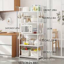 1个多层置物架，坚固的落地式置物架，适用于浴室、厨房、房间、微波炉、书籍、烤箱等，可作置物架、厨房推车、四层微波炉推车、浴室收纳架、储物架、咖啡吧推车，黑色，适用于客厅、办公室，银色，无挂钩，厨房置物架，厨房收纳，家居收纳，金属轮置物架：适用于厨房/车库的重型置物架，可调节层板，可放置锅具及其他杂物，易于移动