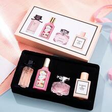 LZJV 3/4Piece Perfume Long-Lasting Fragrance Box Is Convenient For Women/Men To Carry, High-Quality Perfume With Better And Longer-Lasting Fragrance, Reverse Encounter Heart Language Women's/Men Perfume Set, Perfume Gift Box - Women Flower 4pcs - 查看 3